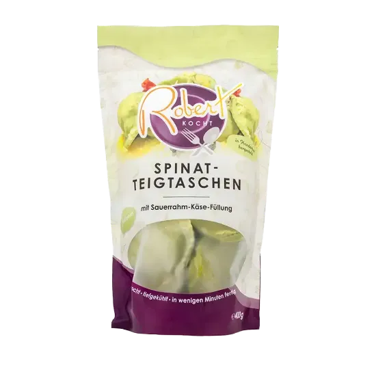 Bild von Spinat-Teigtaschen mit Sauerrahm-Käse Füllung